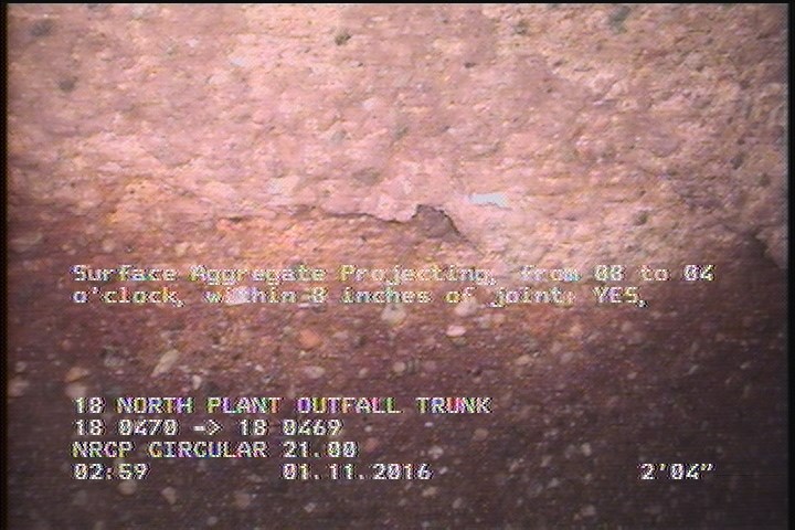 Surface Aggregate Projecting, from 08 to 04 o'clock, within 8 inches of joint: YES, Start
