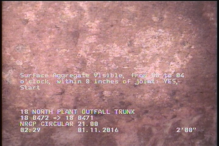 Surface Aggregate Visible, from 08 to 04 o'clock, within 8 inches of joint: YES, Start