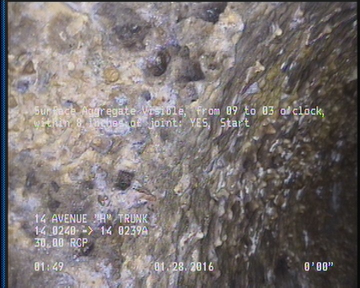 Surface Aggregate Visible, from 09 to 03 o'clock, within 8 inches of joint: YES, Start
