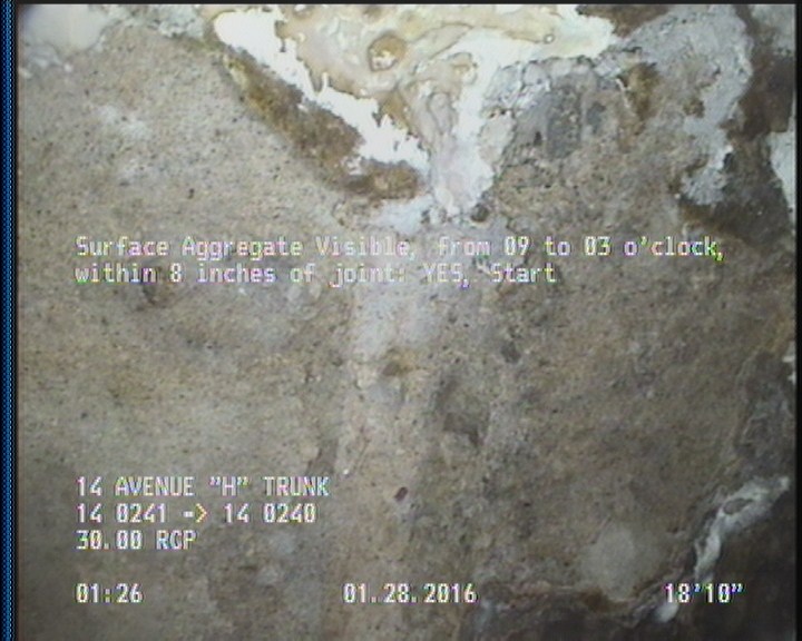 Surface Aggregate Visible, from 09 to 03 o'clock, within 8 inches of joint: YES, Start