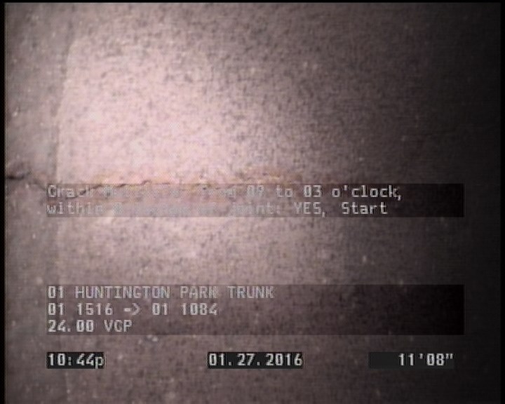 Crack Multiple, from 09 to 03 o'clock, within 8 inches of joint: YES, Start