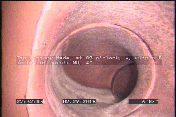 Tap Factory Made, at 09 o'clock, -, within 8 inches of joint: NO, 4"