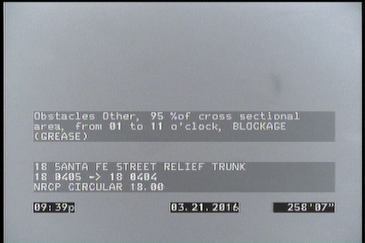 Obstacles Other, 10 %of cross sectional area, from 01 to 11 o'clock - BLOCKAGE (GREASE)