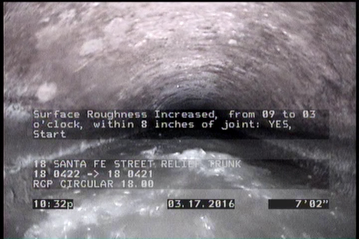 Surface Roughness Increased, from 09 to 03 o'clock, within 8 inches of joint: YES, Start