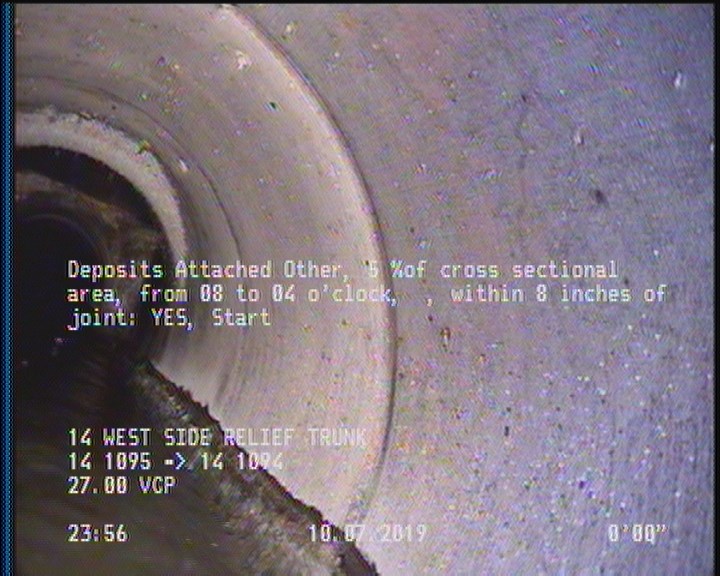 Deposits Attached Other, 5 %of cross sectional area, from 08 to 04 o'clock, , within 8 inches of joint: YES, Start