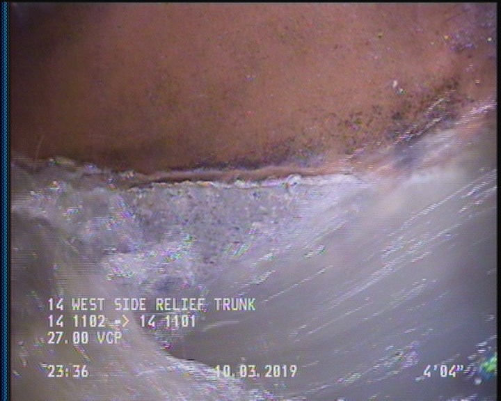 Deposits Attached Grease, 5 %of cross sectional area, from 04 to 08 o'clock, , within 8 inches of joint: YES, Start