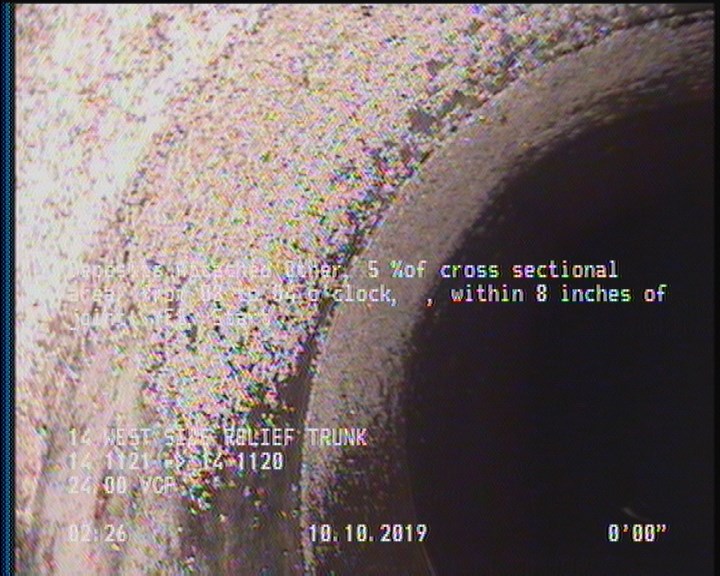 Deposits Attached Other, 5 %of cross sectional area, from 08 to 04 o'clock, , within 8 inches of joint: YES, Start