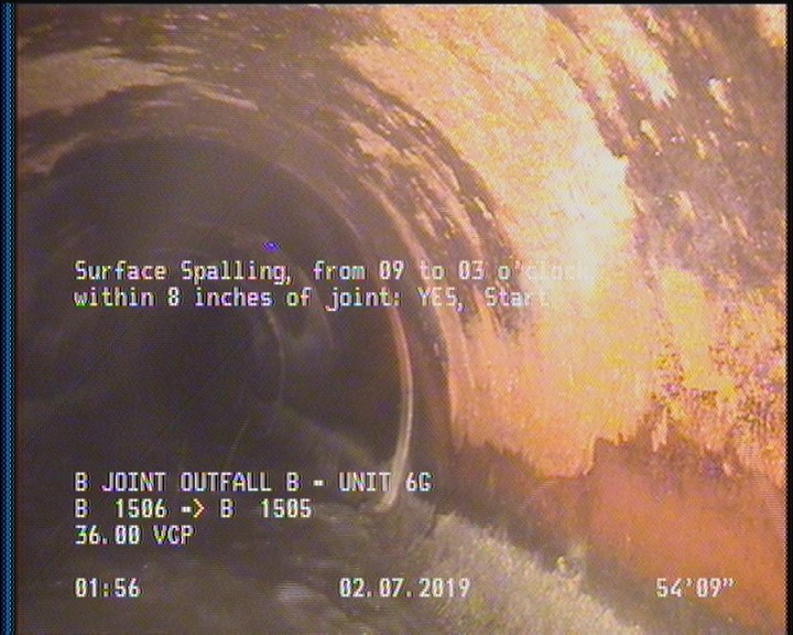 Surface Spalling, from 09 to 03 o'clock, within 8 inches of joint: YES, Start