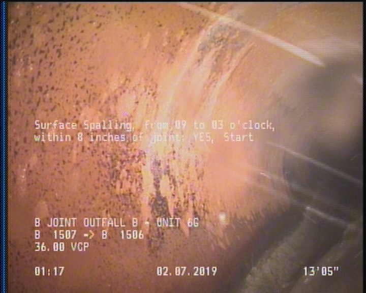 Surface Spalling, from 09 to 03 o'clock, within 8 inches of joint: YES, Start