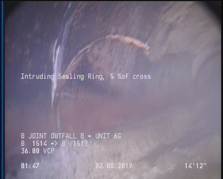 Intruding Sealing Ring, 5 %of cross sectional area, from 09 to 11 o'clock