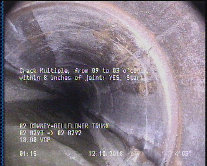 Crack Multiple, from 09 to 03 o'clock, within 8 inches of joint: YES, Start