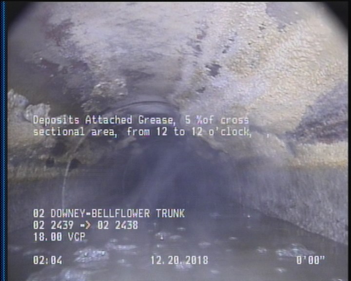 Deposits Attached Grease, 5 %of cross sectional area, from 12 to 12 o'clock, , within 8 inches of joint: YES, Start