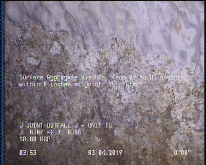 Surface Aggregate Visible, from 09 to 03 o'clock, within 8 inches of joint: YES, Start