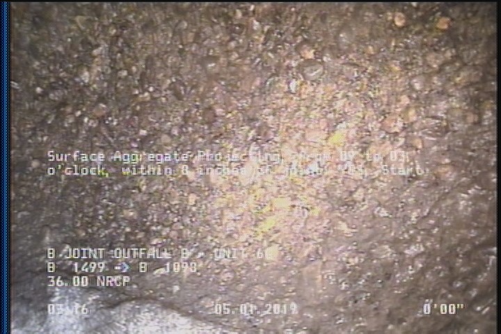 Surface Aggregate Projecting, from 09 to 03 o'clock, within 8 inches of joint: YES, Start