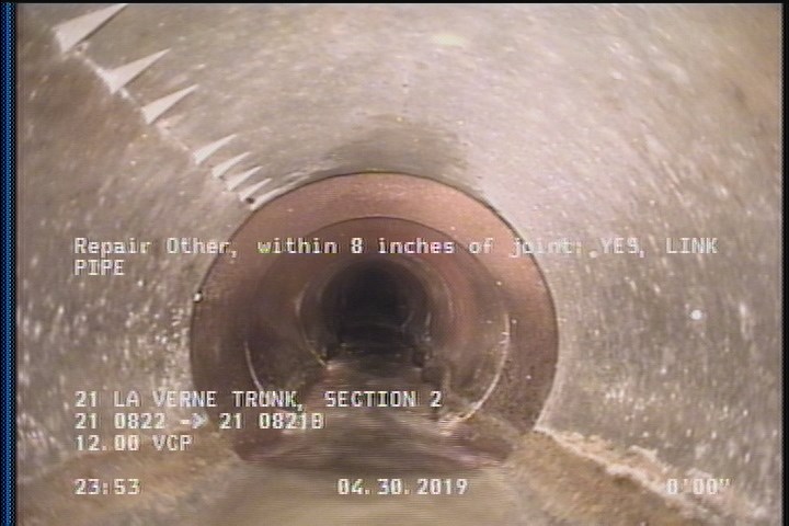Repair Other, within 8 inches of joint: YES - LINK PIPE