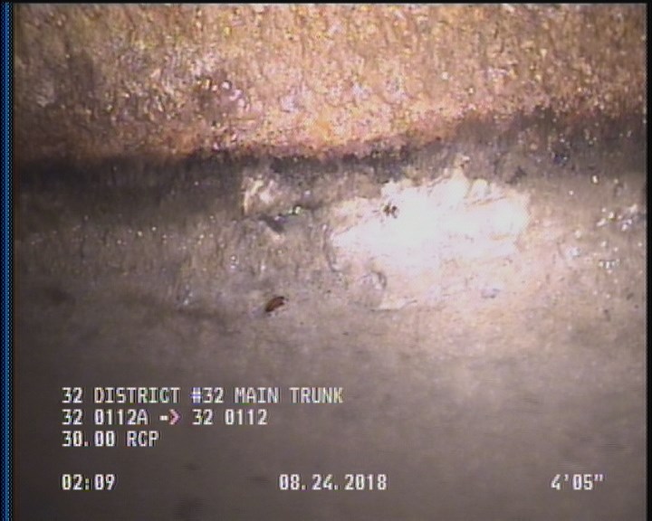 Deposits Attached Grease, 5 %of cross sectional area, from 05 to 07 o'clock, , within 8 inches of joint: YES, Start