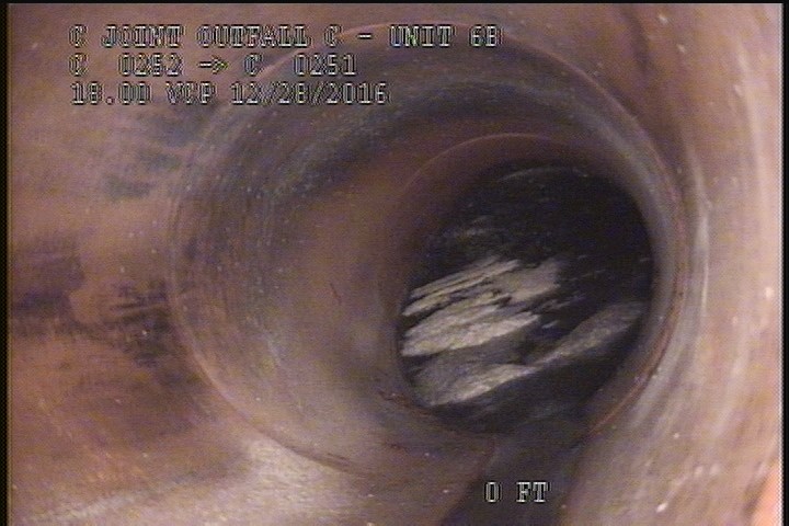 Survey Abandoned - S/E BARREL, VIEW OF THE DOWNLEG PIPE OF THE U/S SIPHON
