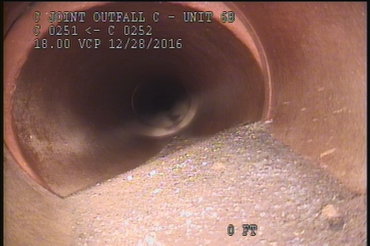 Survey Abandoned - S/E BARREL, VIEW OF THE UPLEG PIPE OF THE D/S SIPHON