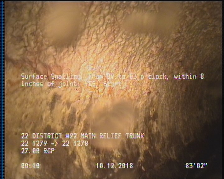 Surface Spalling, from 09 to 03 o'clock, within 8 inches of joint: YES, Start