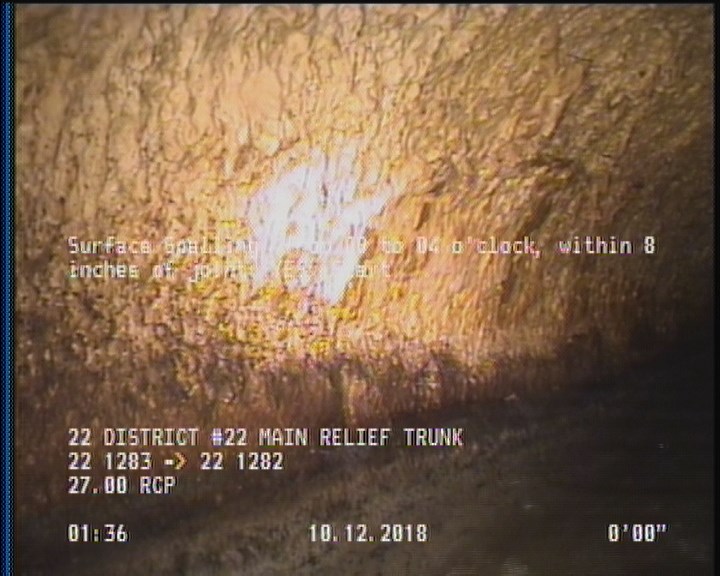 Surface Spalling, from 08 to 04 o'clock, within 8 inches of joint: YES, Start