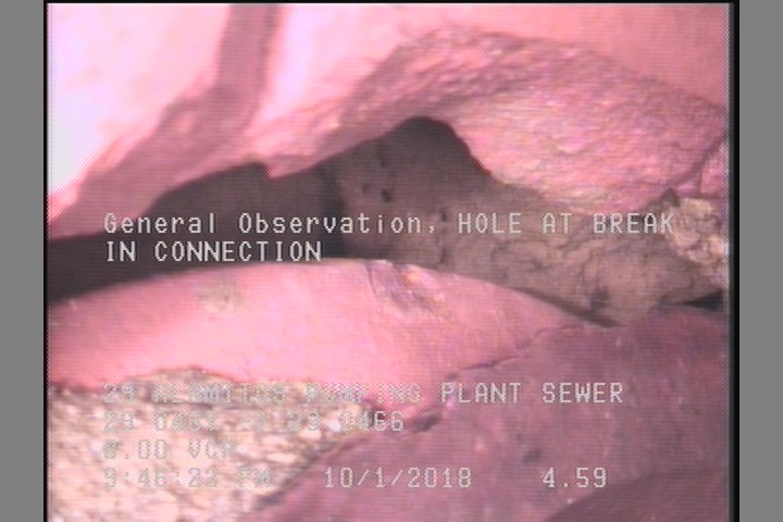General Observation - HOLE AT BREAK IN CONNECTION