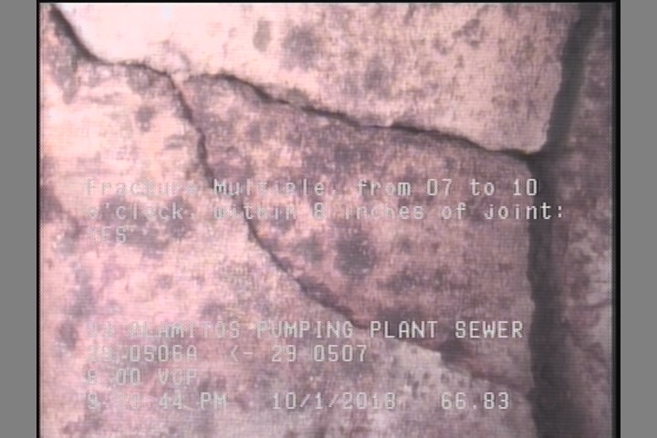 Fracture Multiple, from 07 to 10 o'clock, within 8 inches of joint: YES