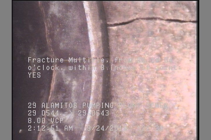 Fracture Multiple, from 08 to 04 o'clock, within 8 inches of joint: YES