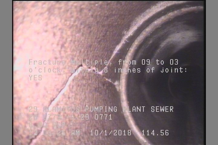 Fracture Multiple, from 09 to 03 o'clock, within 8 inches of joint: YES