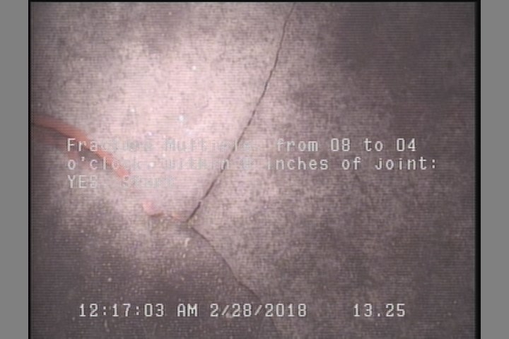 Fracture Multiple, from 08 to 04 o'clock, within 8 inches of joint: YES, Start