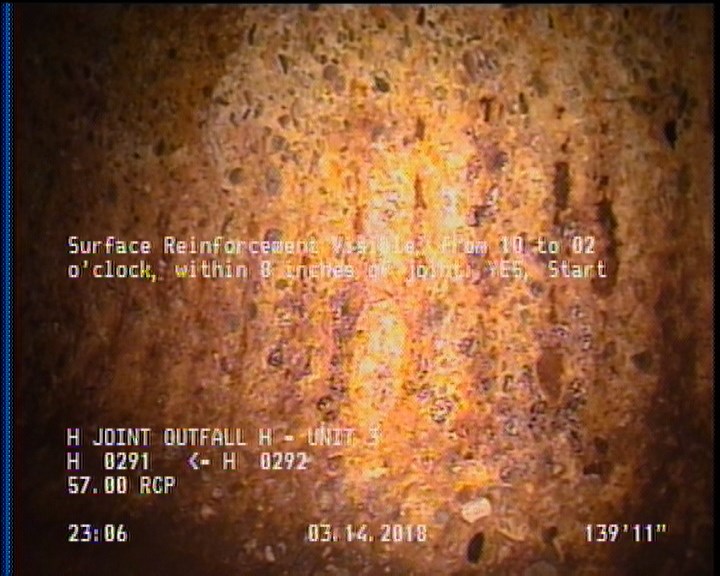 Surface Reinforcement Visible, from 10 to 02 o'clock, within 8 inches of joint: YES, Start