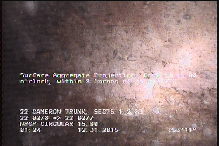 Surface Aggregate Projecting, from 08 to 04 o'clock, within 8 inches of joint: YES, Finish