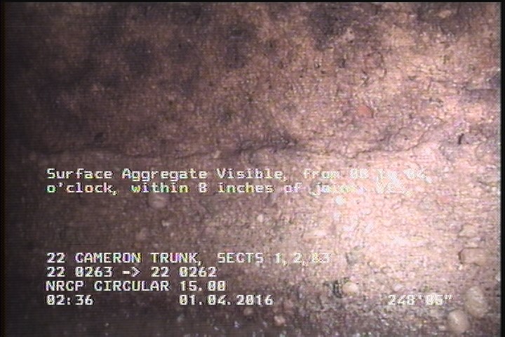 Surface Aggregate Visible, from 08 to 04 o'clock, within 8 inches of joint: YES, Finish