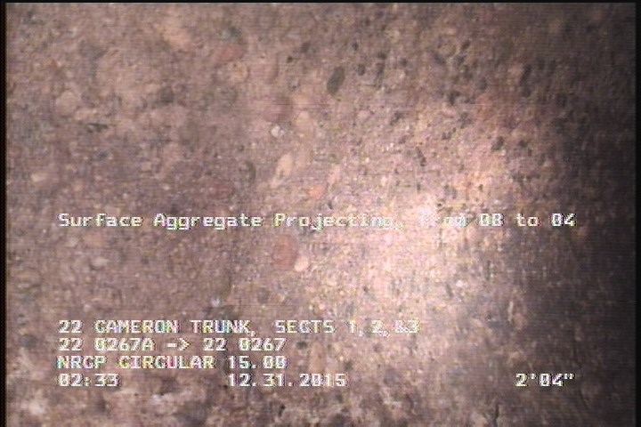 Surface Aggregate Projecting, from 08 to 04 o'clock, within 8 inches of joint: YES, Start