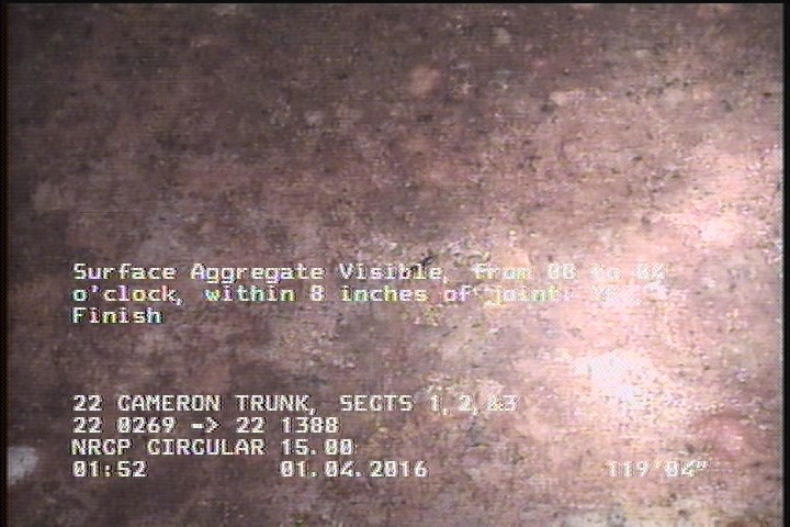 Surface Aggregate Visible, from 08 to 04 o'clock, within 8 inches of joint: YES, Finish