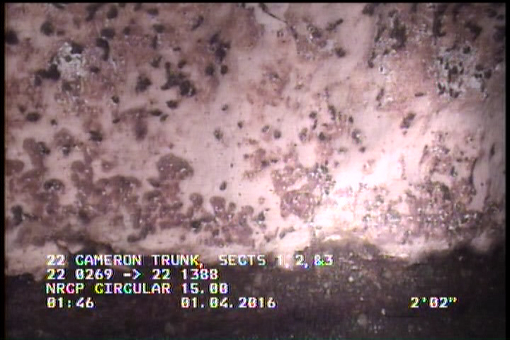 Deposits Attached Grease, 5 %of cross sectional area, from 04 to 08 o'clock, , within 8 inches of joint: YES, Start