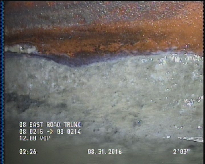 Deposits Attached Grease, 5 %of cross sectional area, from 03 to 09 o'clock, , within 8 inches of joint: YES, Start