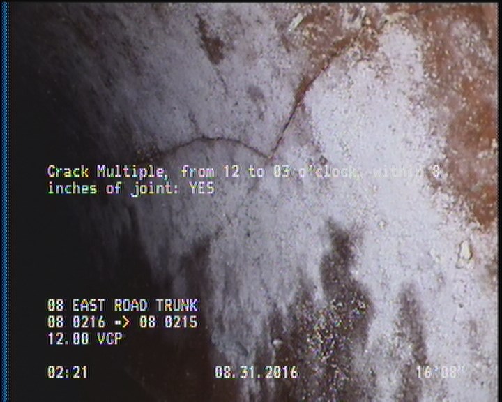 Crack Multiple, from 12 to 03 o'clock, within 8 inches of joint: YES