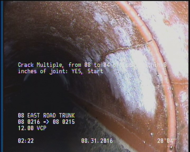 Crack Multiple, from 08 to 04 o'clock, within 8 inches of joint: YES, Start