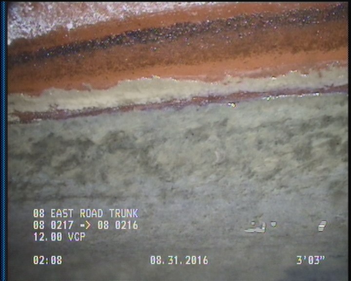 Deposits Attached Grease, 5 %of cross sectional area, from 04 to 08 o'clock, , within 8 inches of joint: YES, Start