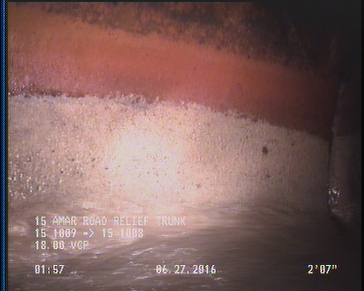 Deposits Attached Grease, 5 %of cross sectional area, from 04 to 08 o'clock, , within 8 inches of joint: YES, Start