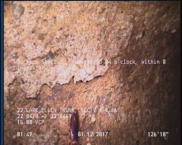 Surface Spalling, from 08 to 04 o'clock, within 8 inches of joint: YES, Start