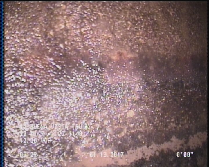 Deposits Attached Grease, 5 %of cross sectional area, from 04 to 08 o'clock, , within 8 inches of joint: YES, Start