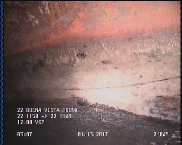 Deposits Attached Grease, 5 %of cross sectional area, from 04 to 08 o'clock, , within 8 inches of joint: YES, Start