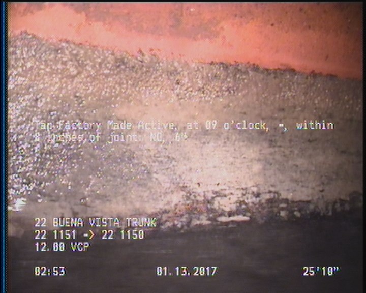 Deposits Attached Grease, 5 %of cross sectional area, from 04 to 08 o'clock, , within 8 inches of joint: YES, Start
