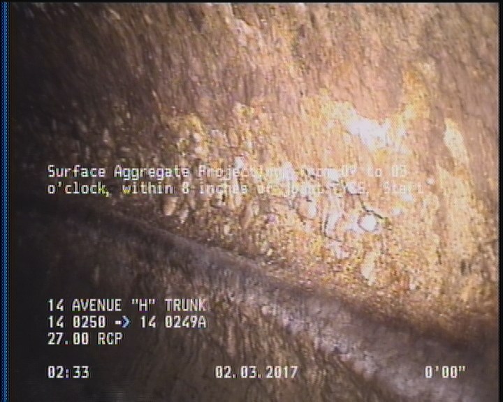 Surface Aggregate Projecting, from 09 to 03 o'clock, within 8 inches of joint: YES, Start