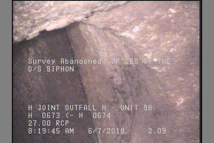 Survey Abandoned - UP LEG OF THE D/S SIPHON