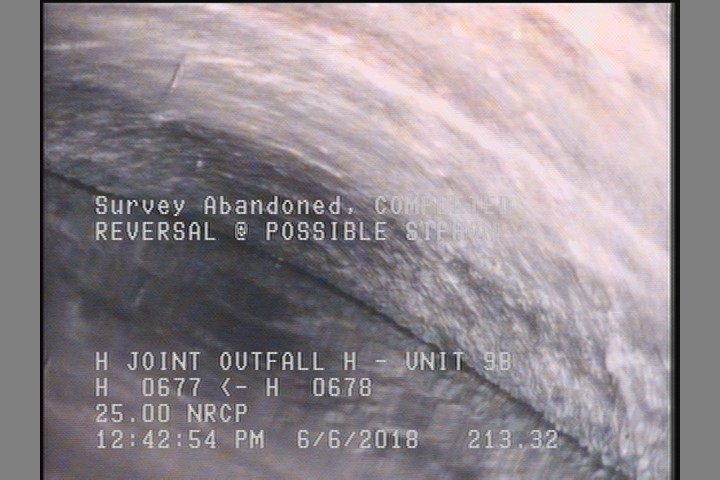 Survey Abandoned - COMPLETED REVERSAL @ POSSIBLE SIPHON