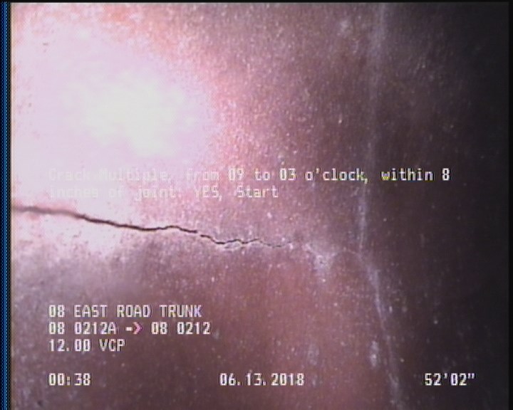 Crack Multiple, from 09 to 03 o'clock, within 8 inches of joint: YES, Start