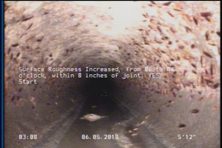 Surface Roughness Increased, from 08 to 04 o'clock, within 8 inches of joint: YES, Start