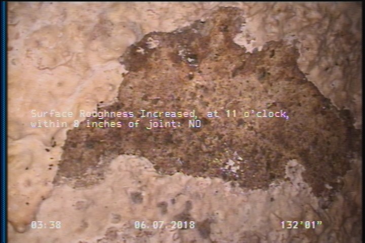 Surface Roughness Increased, at 11 o'clock, within 8 inches of joint: NO